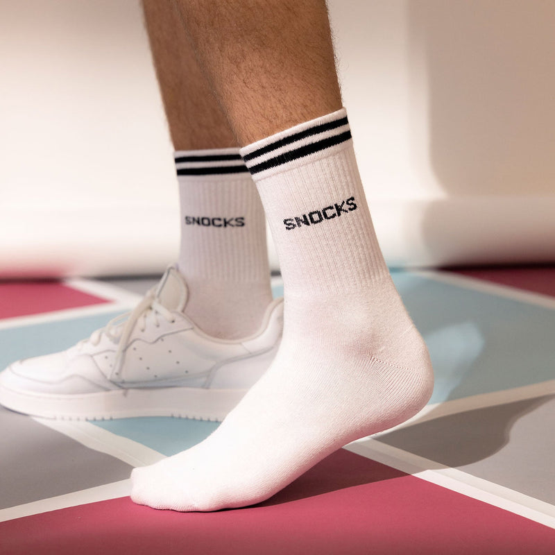 Hohe Sportsocken mit Streifen aus Bio-Baumwolle Grau