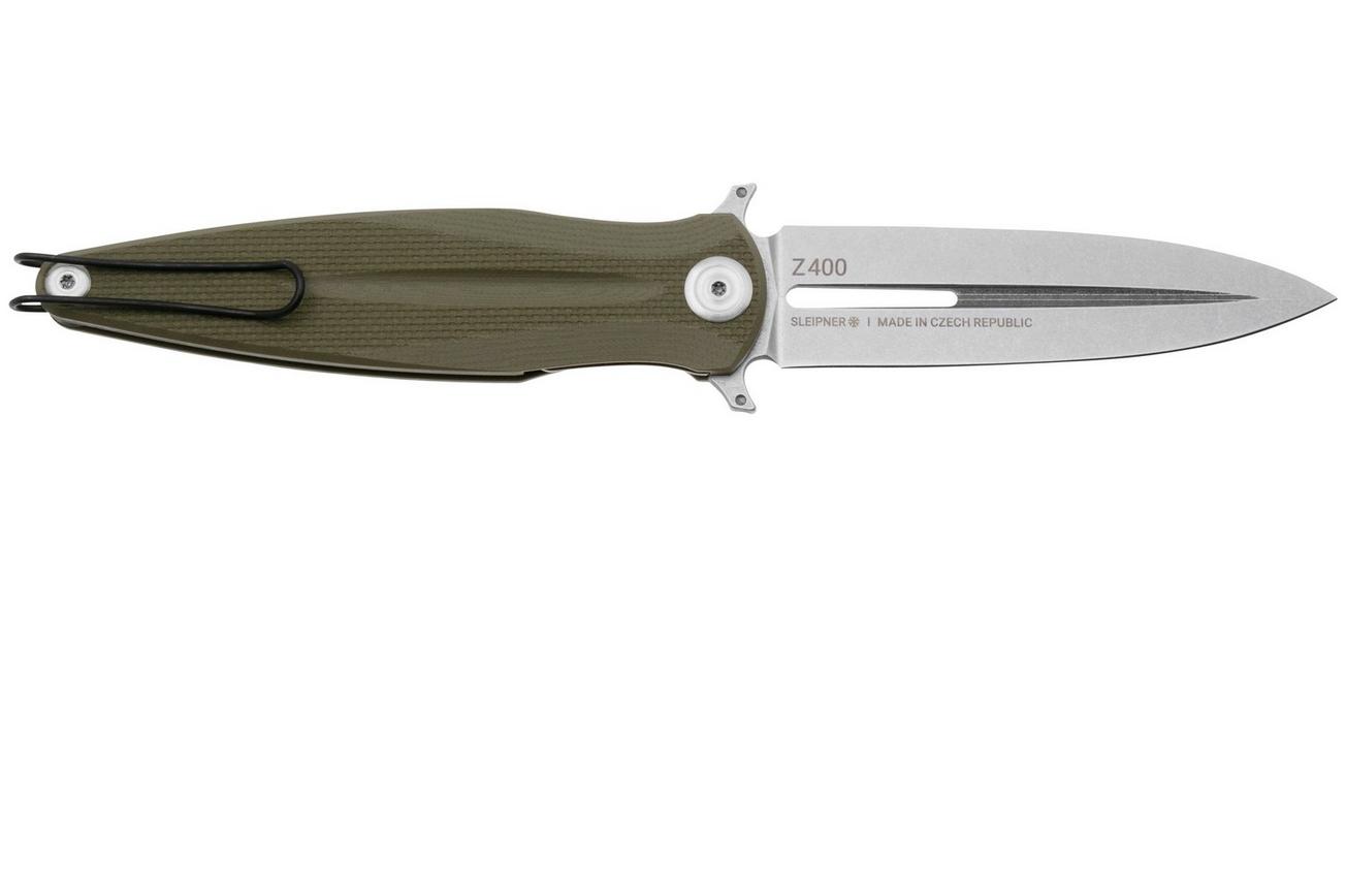 ANV Knives Z400 BB VZ400-013 Stonewashed Sleipner, Olive G10, zakmes