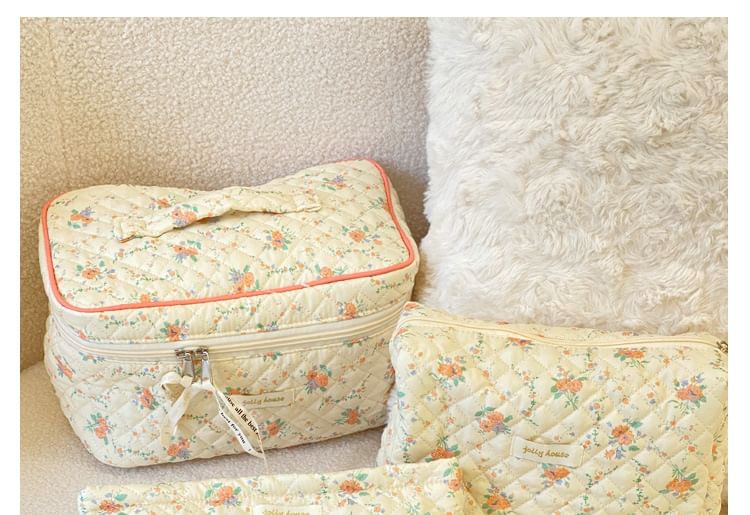 TangTangBags - Gewatteerde etui met bloemenmotief / make-uptas / set (verschillende ontwerpen)