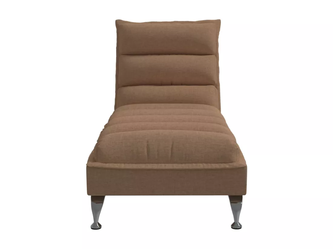 Chaise longue avec coussins marron tissu