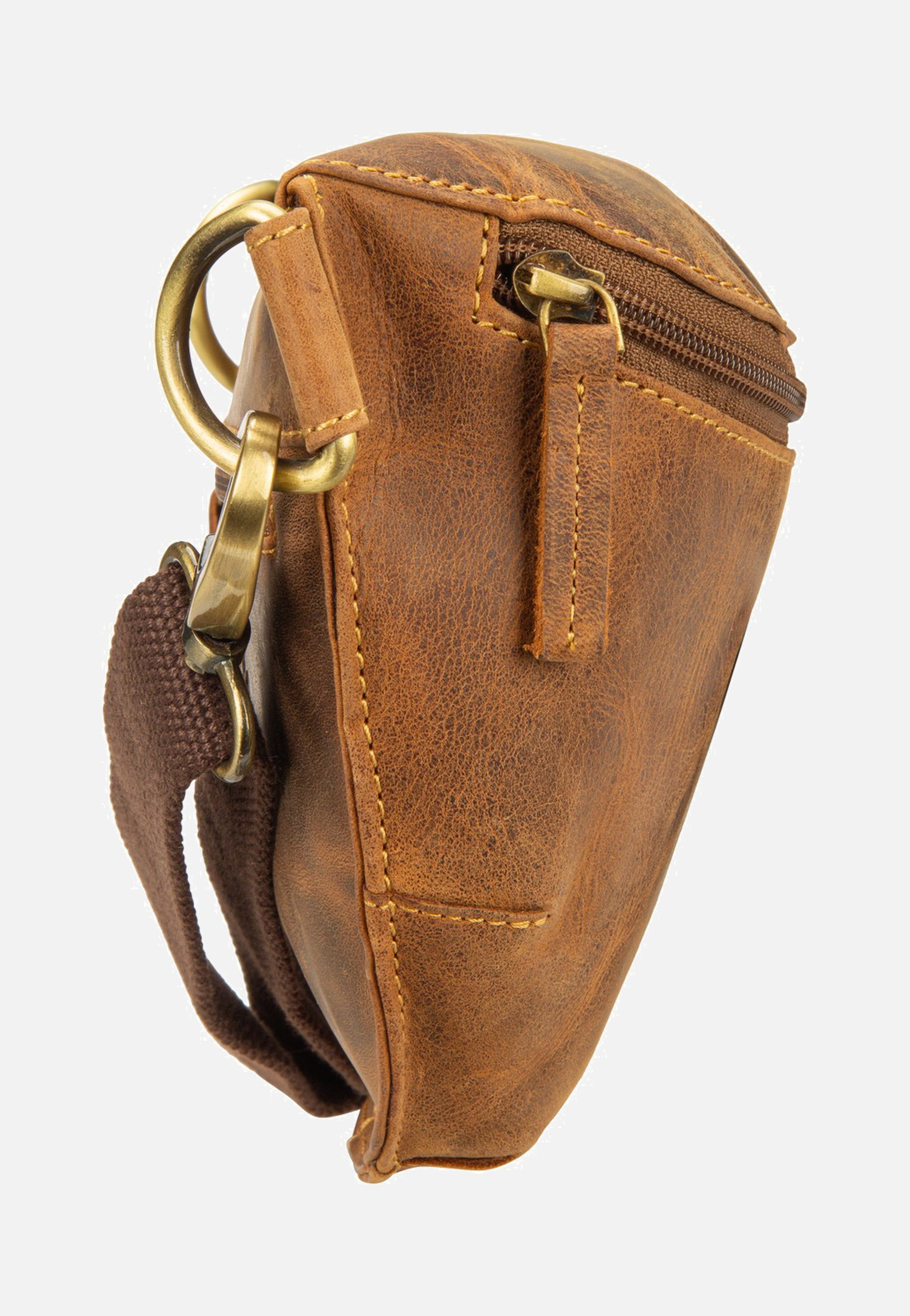 Vintage Bauchtasche Leder Sattelbraun - Gürteltasche