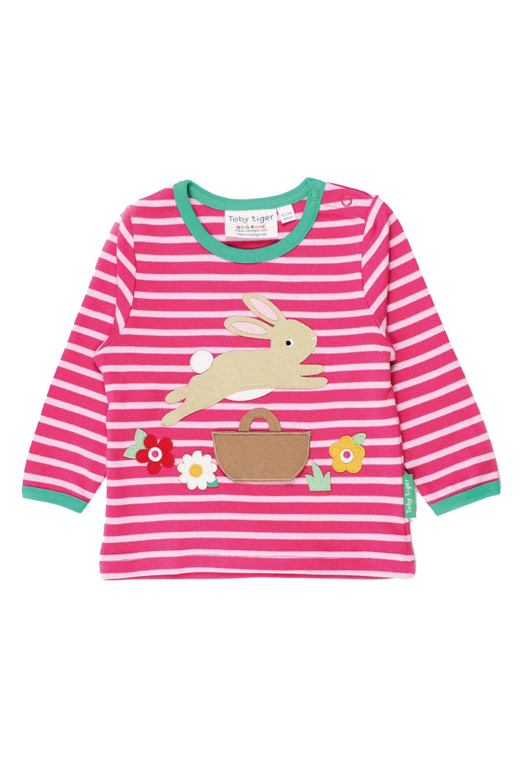 Toby Tiger Langarmshirt, mit Hase-Applikation