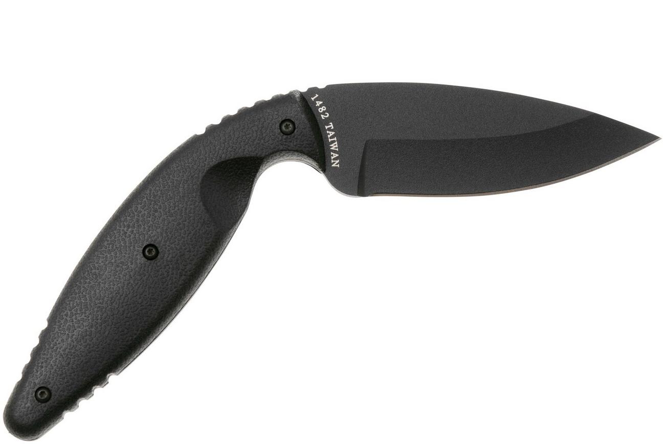 KA-BAR TDI Large 1482 Droppoint Black Straight, vaststaand mes
