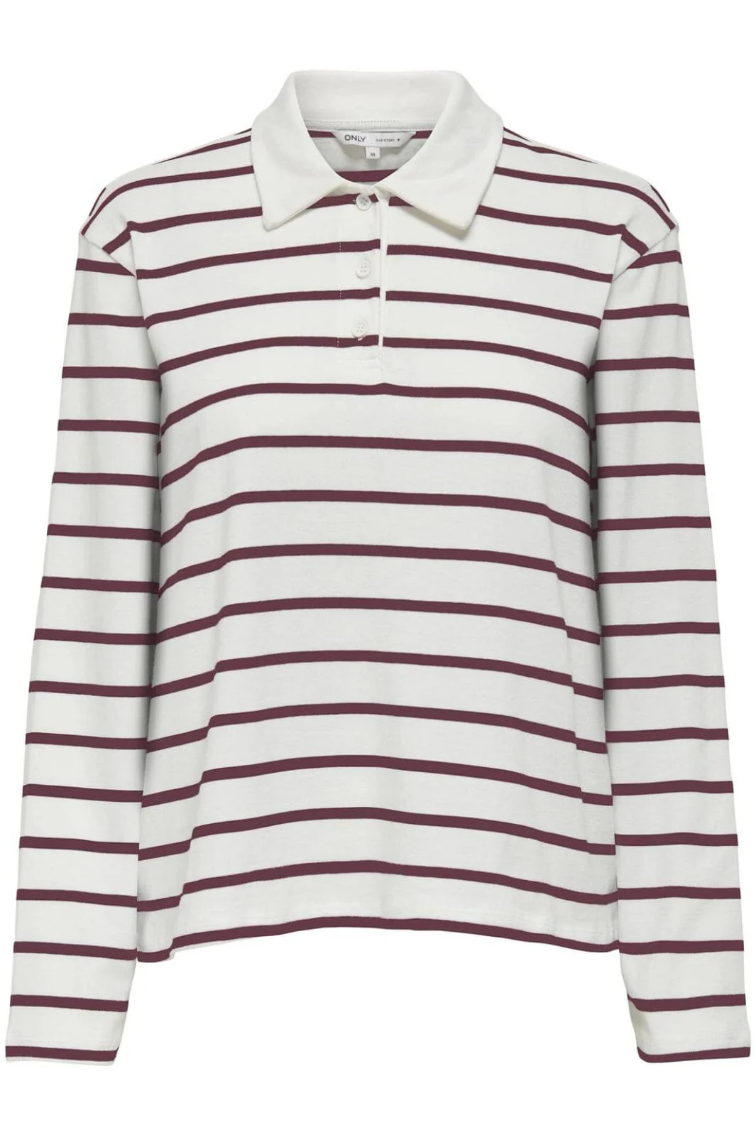 Only Onlsira L/S Polo 4842701 burgundy cd stripes
