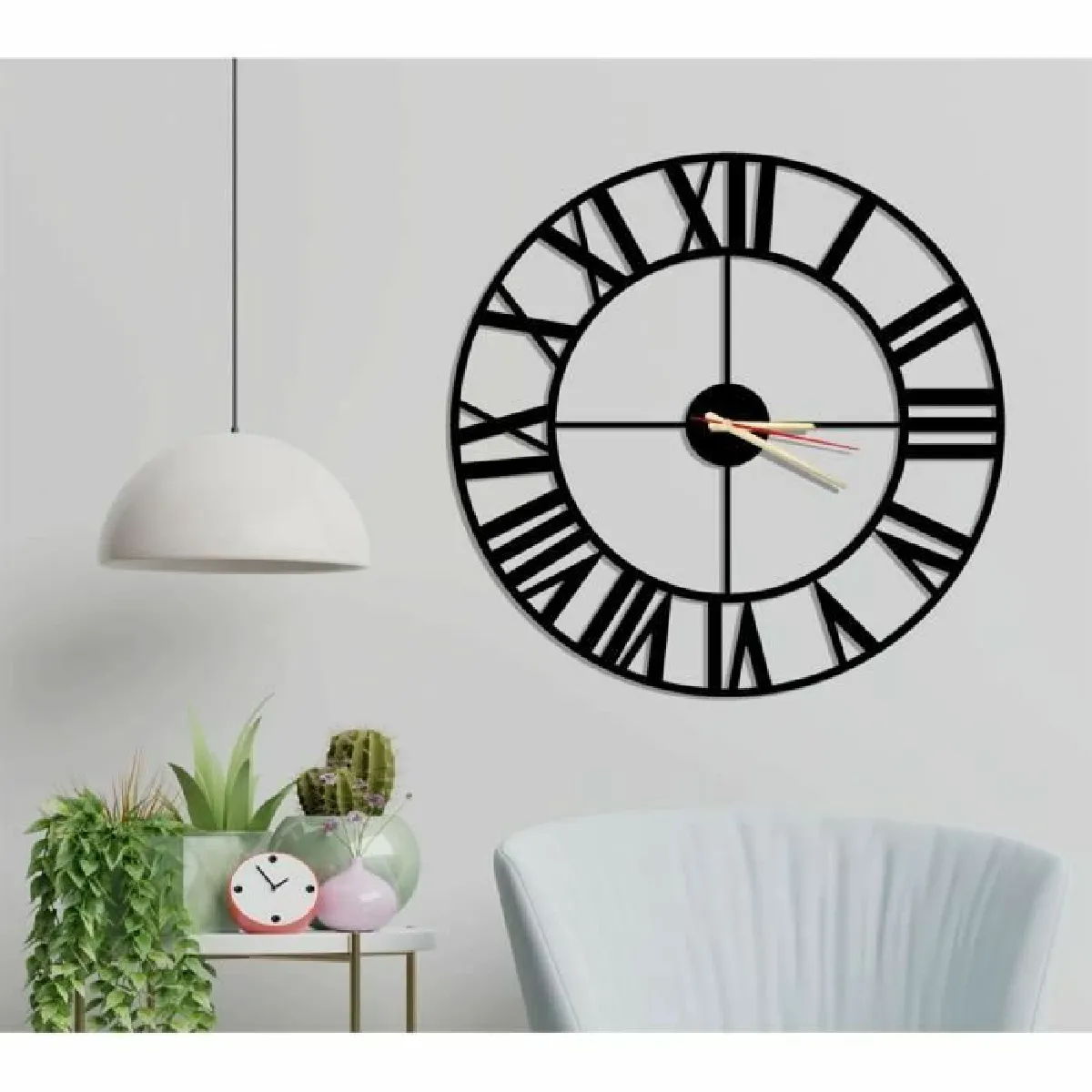 DEKORY Horloge Murale Vintage Métal - Noire 50cm