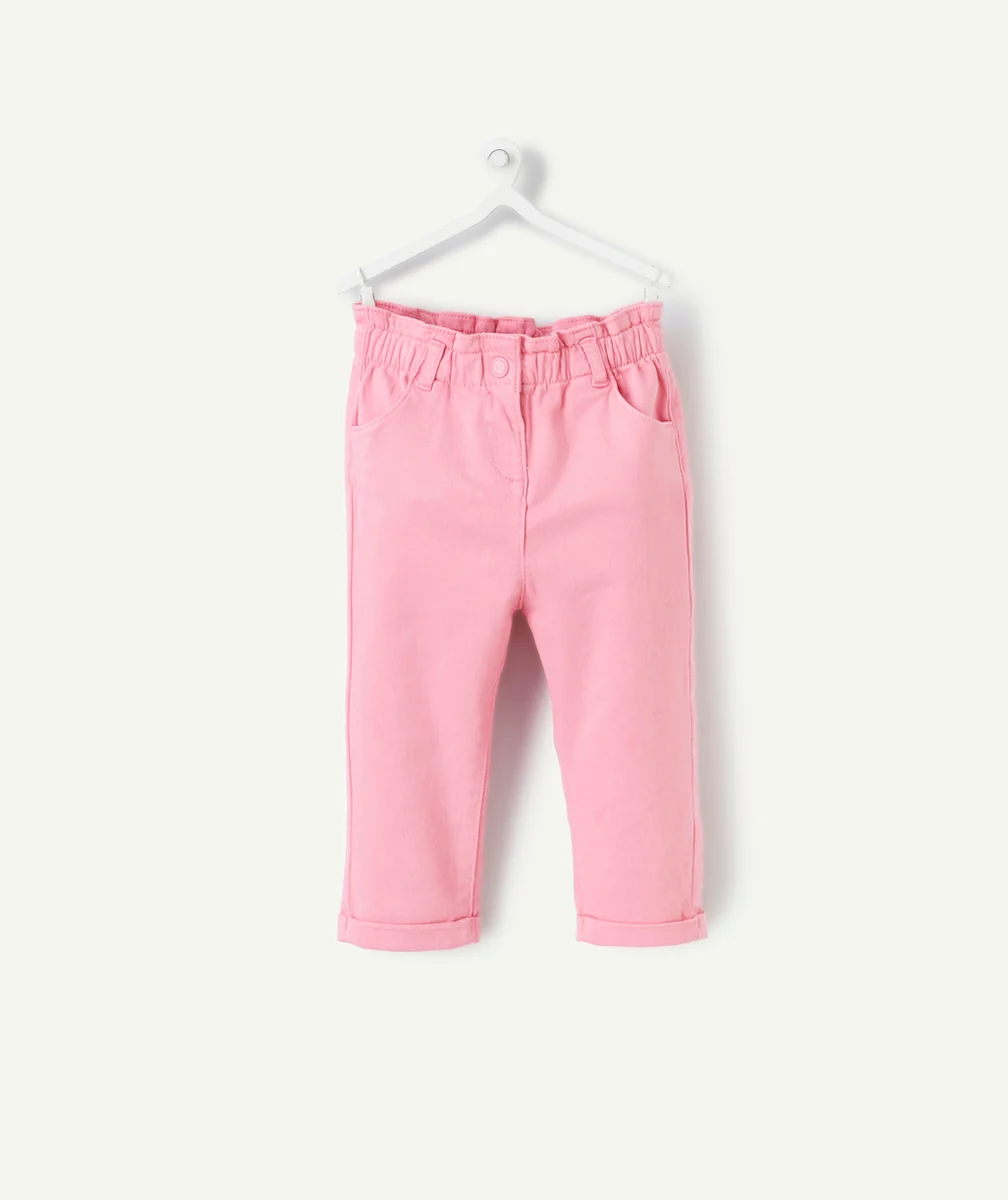 PANTALON RELAX BÉBÉ FILLE EN FIBRES RECYCLÉES ROSE