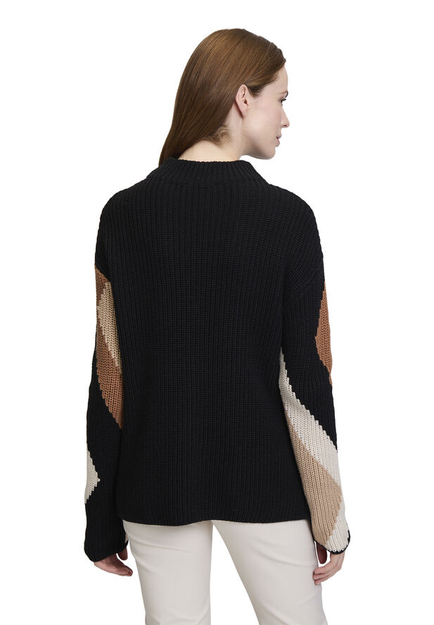 Betty Barclay Strickpullover Ku Patch black/brown