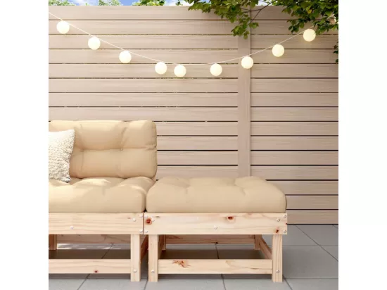 Repose-pied de jardin avec coussin bois de pin massif