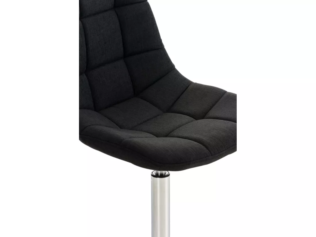 Lot de 2 Chaise de bureau - Tissu & Métal chromé - Noir - Emil