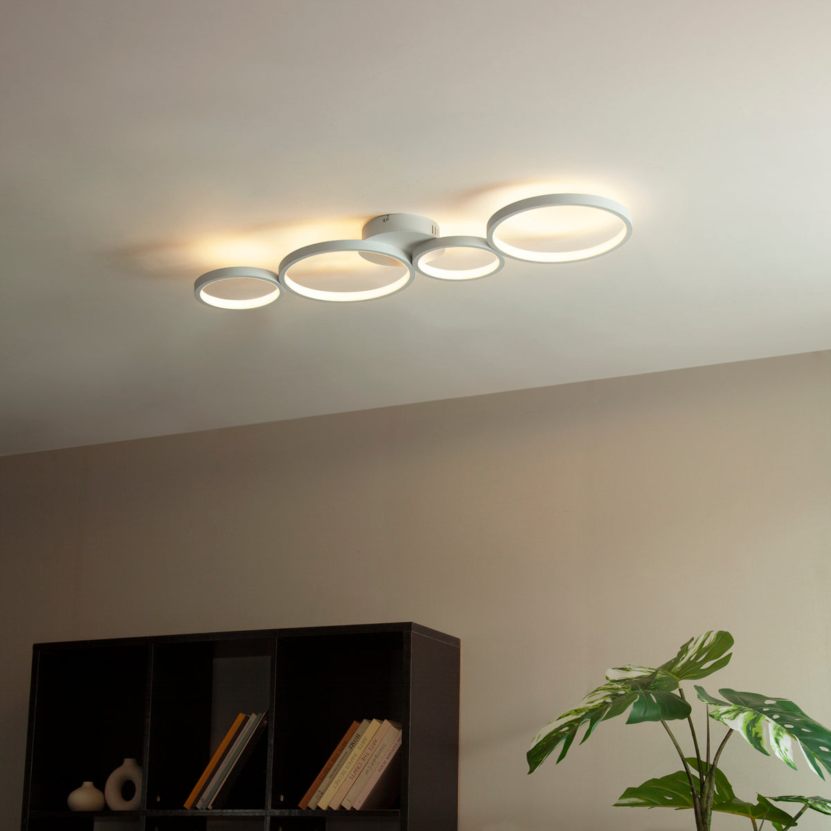 QAZQA Plafondlamp wit incl. LED 3 staps dimbaar 4-lichts - Lupolo