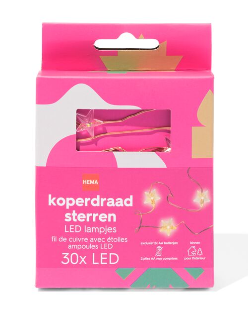 guirlande lumineuse 30 lampes LED étoile 3m