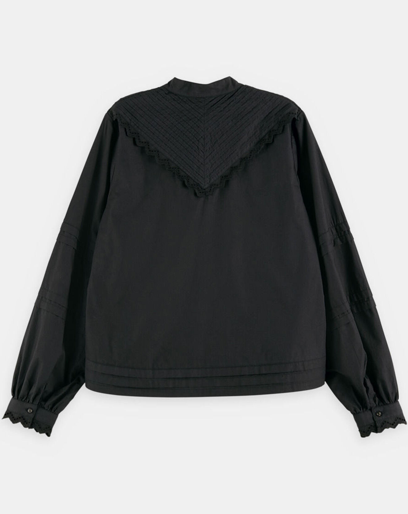 Scotch & Soda Blouse 100% Coton Bio avec broderie Anglaise noire