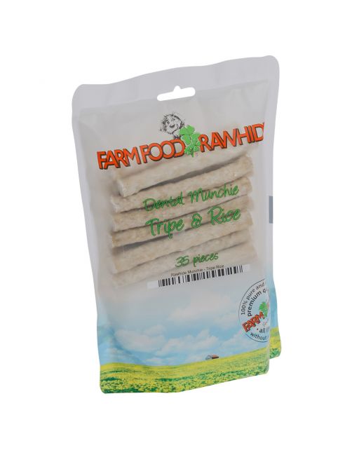 Farm Food Rawhide Dental Munchie Pens - Hondensnacks - Rund 10 cm 35x8 g Wit