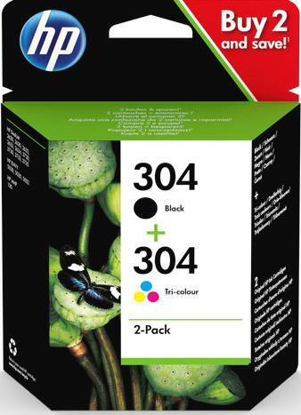 HP 304 Tintenpatronen Multipack, farbig, schwarz