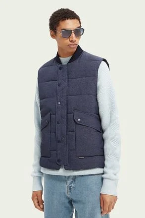 Scotch and Soda Bomber Bodywarmer Donkerblauw 164890 kopen