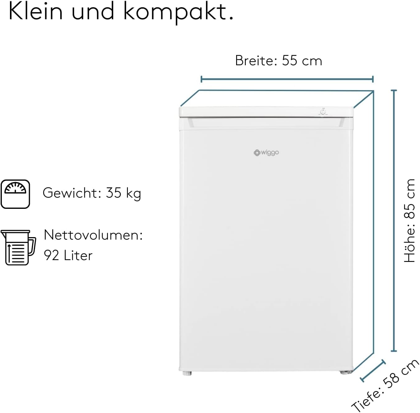 [ Test SEHR GUT, Note 1.1 *] WIGGO Gefrierschrank weiss 92 Liter ohne Display & 4 Schubladen, Tiefkühlschrank mit Frost Reverse Zone, Standgefrierschrank, Gefriergerät freistehend Gefrierschränke