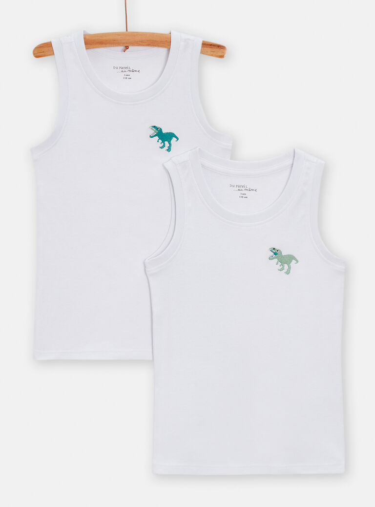 Lot de 2 débardeurs fantaisies dinosaure pour garçon