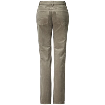 Damen-Cordhose schmales Bein, Mittelgrau