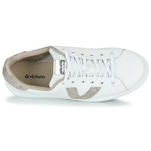 Victoria - TENIS PIEL GLITTER - Blanc / Rose