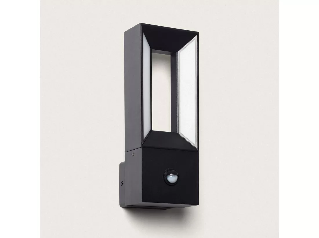 Applique Murale Extérieure LED Aluminium 2x5W Trimel avec Détecteur de Mouvement Noir