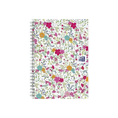 Oxford Floral - Carnet de notes à spirale - A5 - 120 pages - ligné