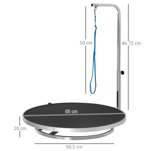 Mesa de tosa para animais de estimação com base giratória