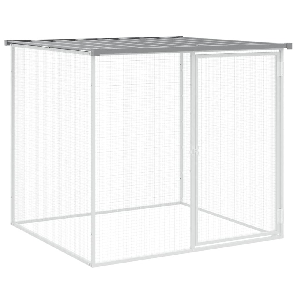 Poulailler avec toit gris clair 603x98x90 cm acier galvanisé