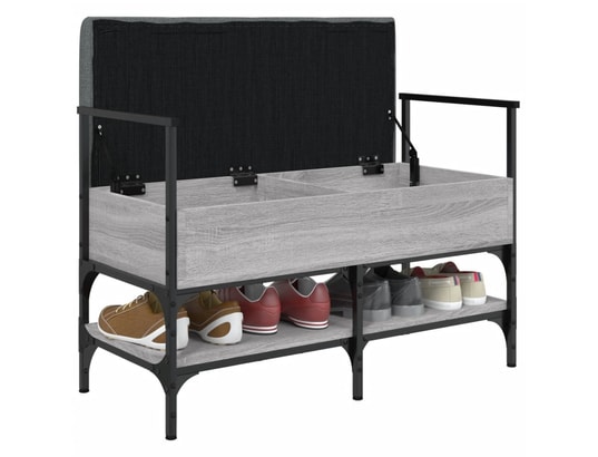 VIDAXL - Banc à chaussures sonoma gris 85,5x42x57,5 cm bois d'ingénie...