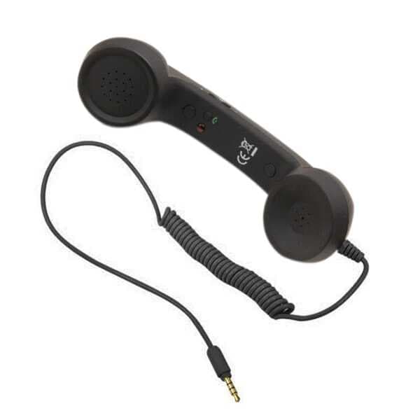 Retroheadset Telefonrør 3,5mm Sort