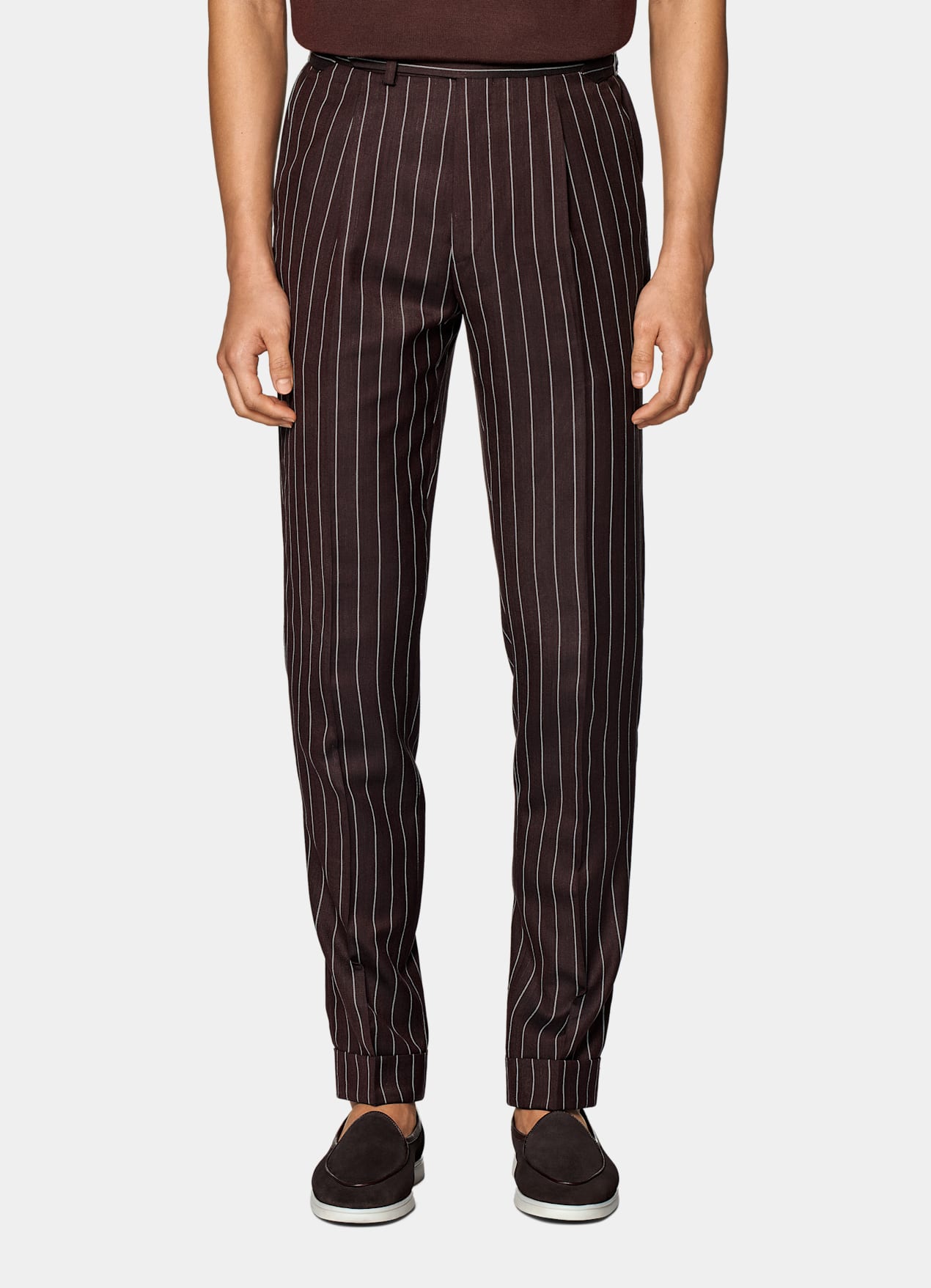 Costume Havana coupe Tailored bordeaux à rayures