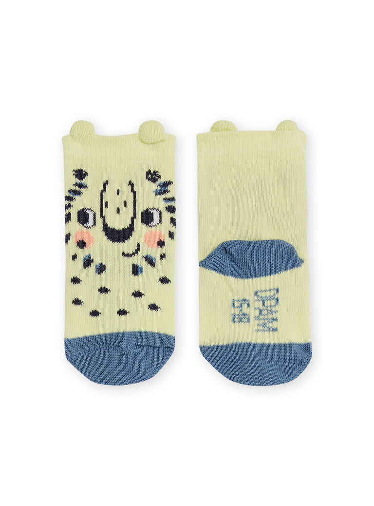 Chaussettes jaunes motifs lions bébé garçon