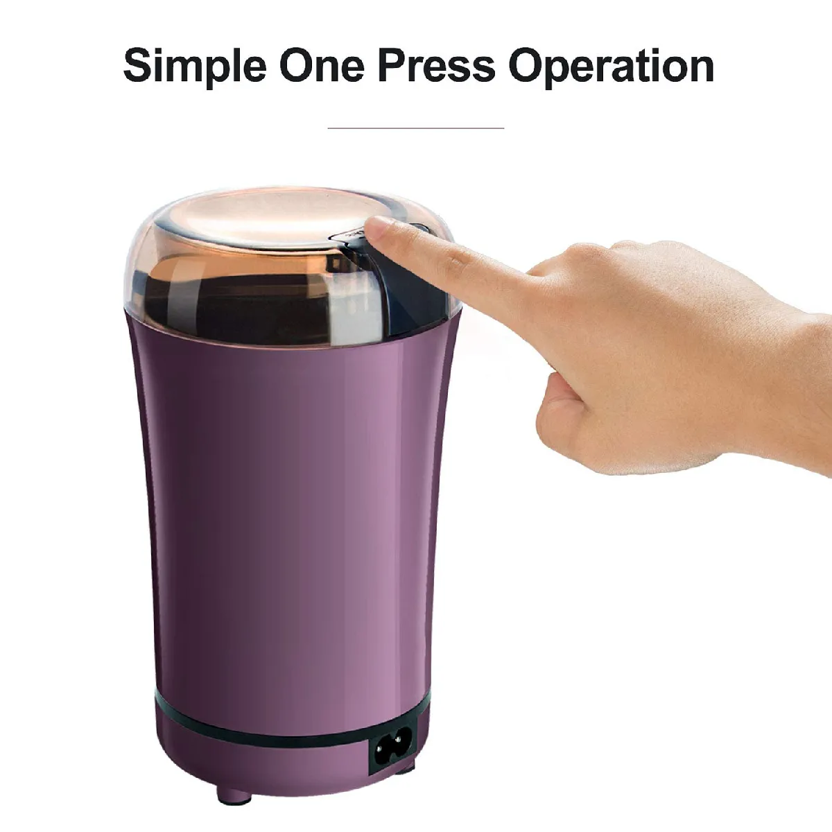 Universal Moulin à café automatique portatif avec lame en acier inoxydable de remplacement(Violet)