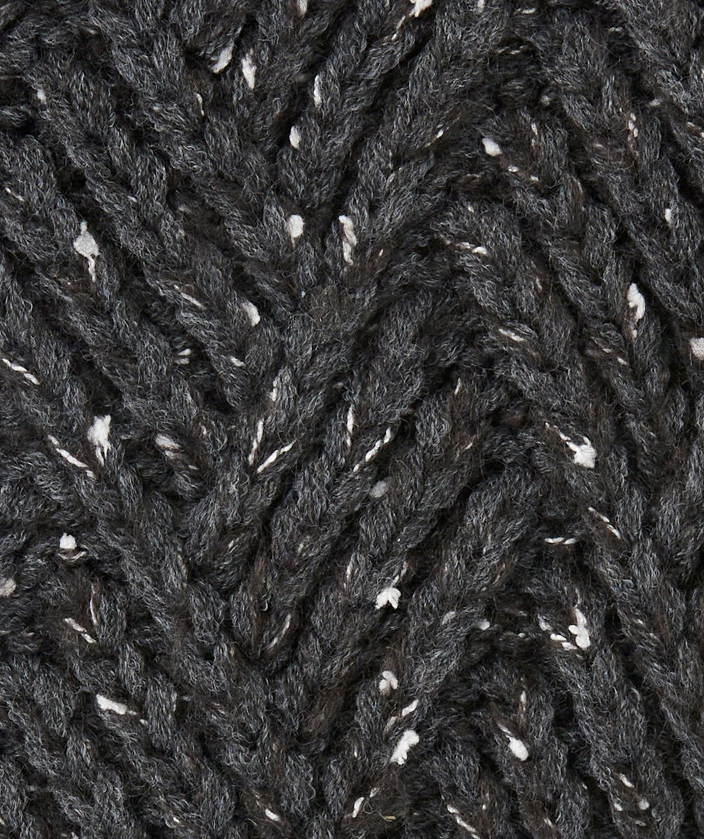 BONNET TRICOT GARÇON EN FIBRES RECYCLÉES GRIS MOUCHETÉ AVEC POMPON