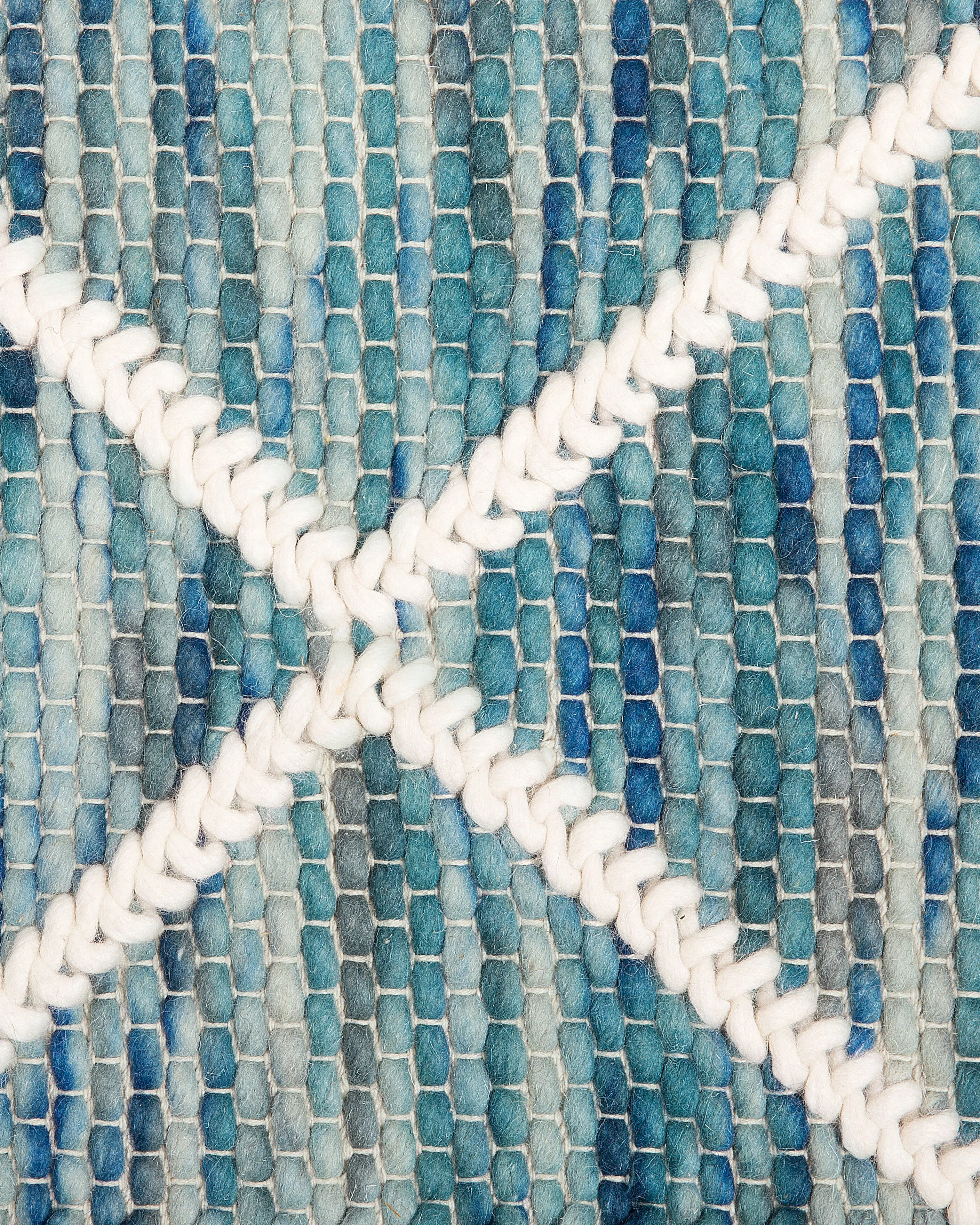 Vloerkleed BELENLI Blauw 140 x 200 cm Wol