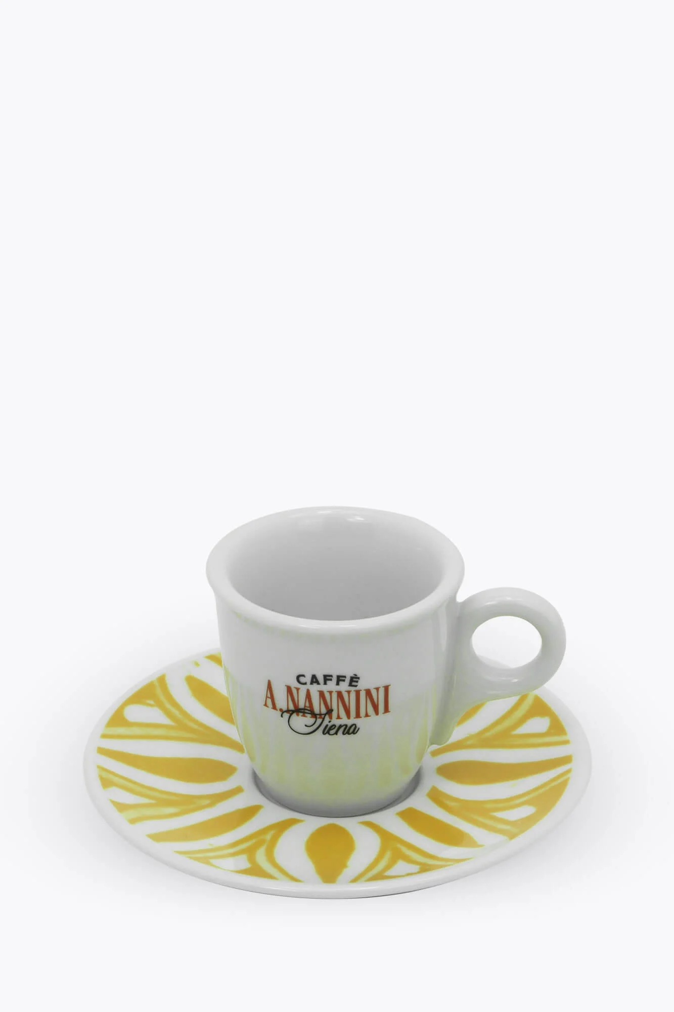 Caffè A. Nannini Espressotasse mit gelber Untertasse