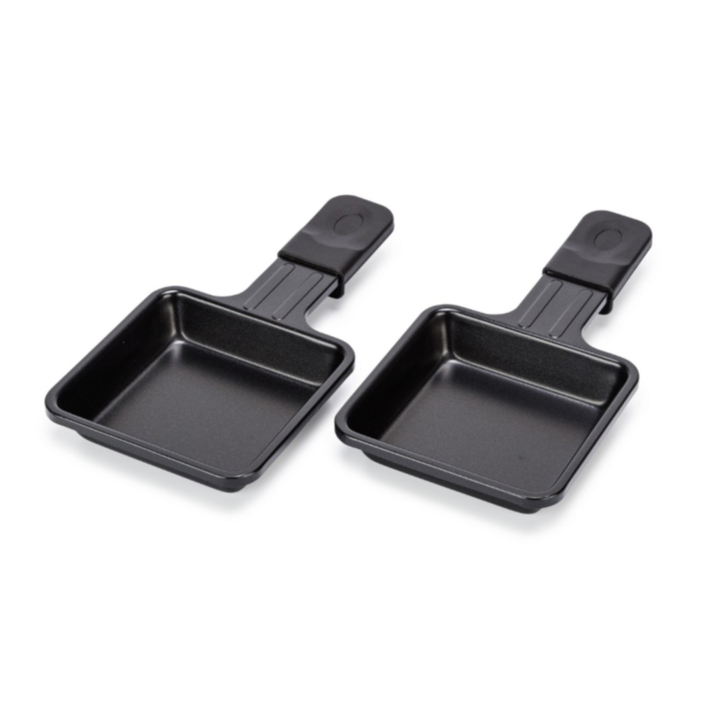 (2er Set) Anti-Haft Raclette Ersatz Pfännchen (308996) - Schwarz
