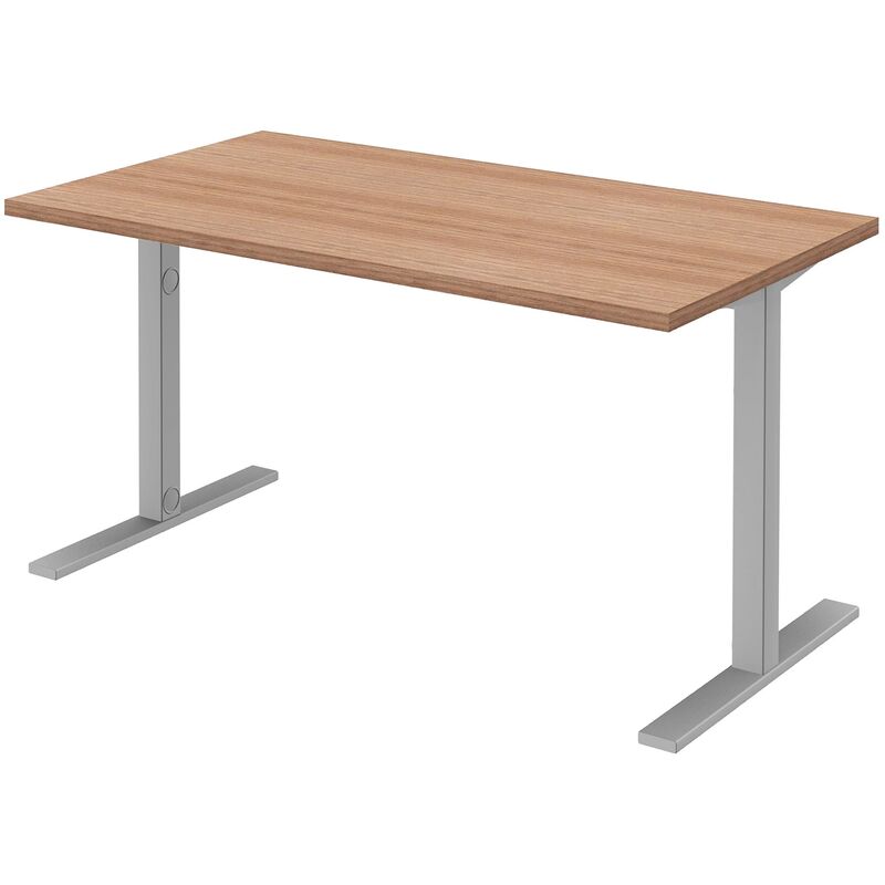 Schreibtisch Linus T-Bein, 140 x 80 cm, Dekor Nussbaum