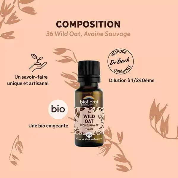 Biofloral 36 Aveia Selvagem Orgânica em Grânulos - Floral de Bach - 19,5g