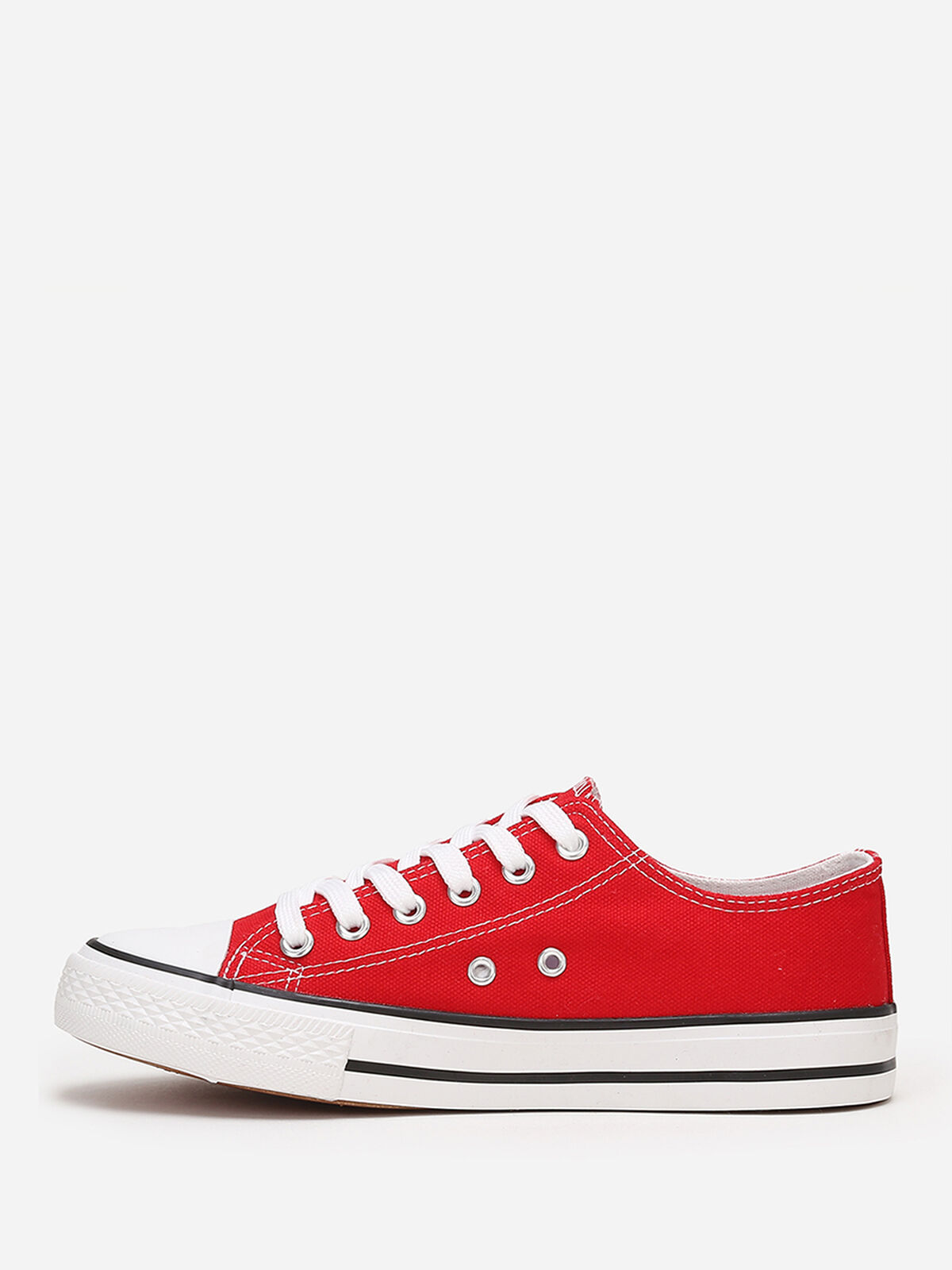 Tennis basses en toile- Rouge