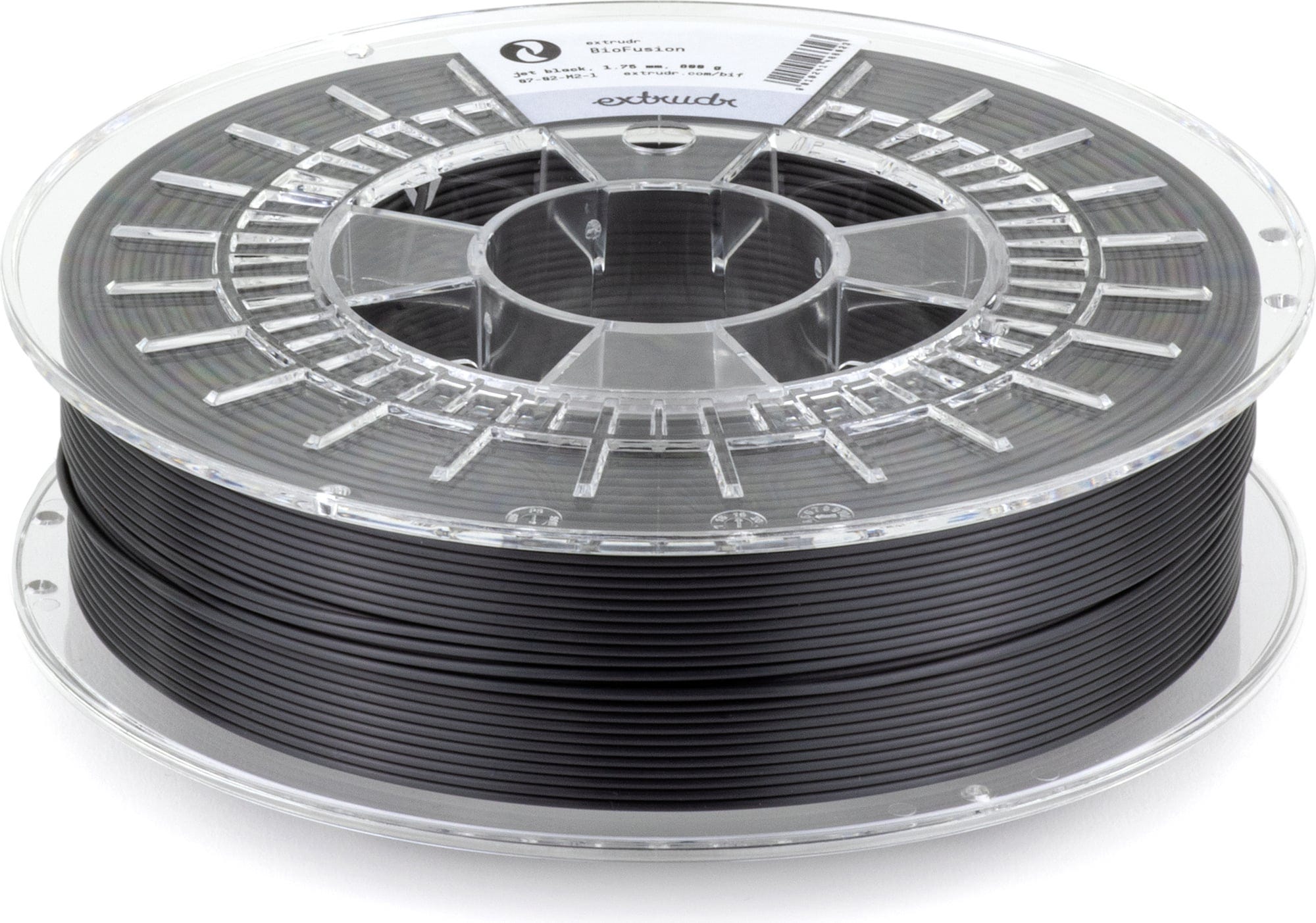 Extrudr  BioFusion Jet Black, 1,75 mm (800 g)    BIO Filament für eine tolle Optik in Schwarz