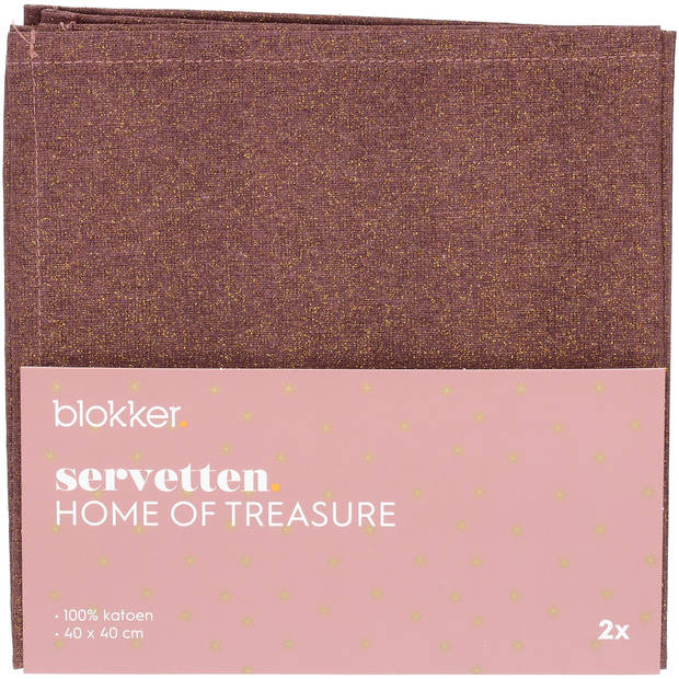 Blokker servetten glitter Rood s/2