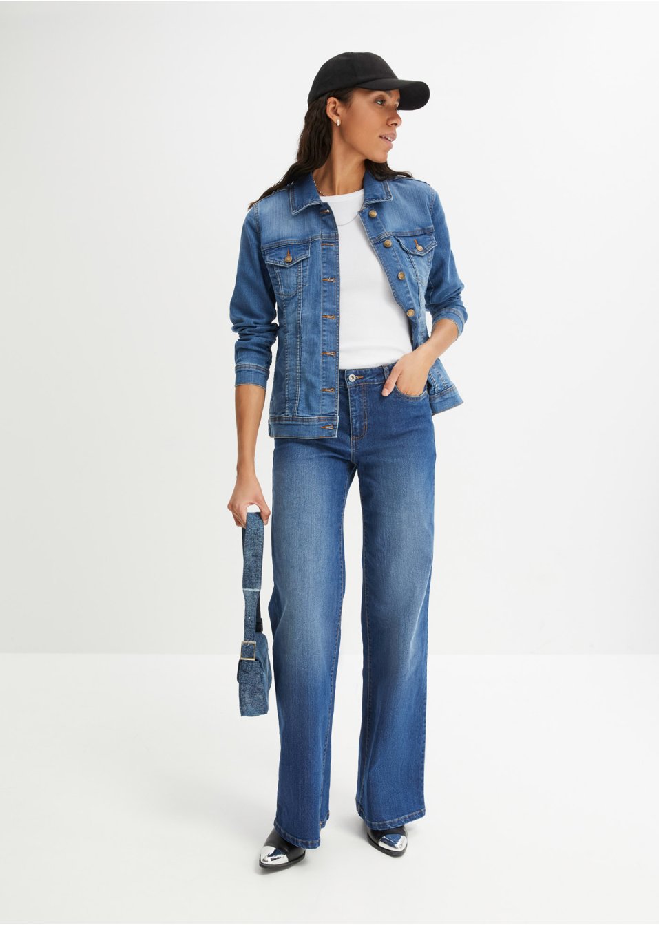 Veste en jean extensible, Basic