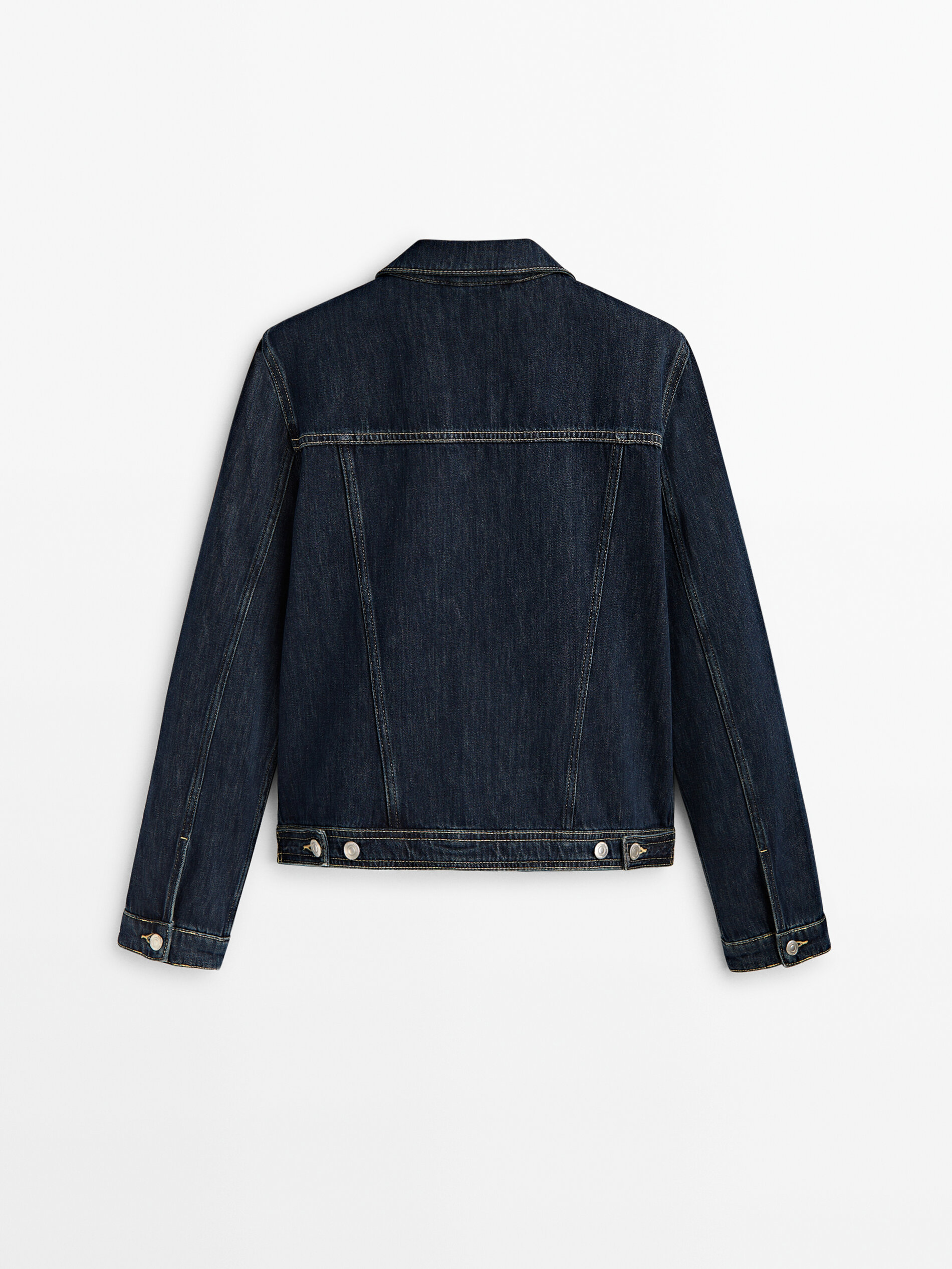 Jaqueta jeans estilo caminhoneiro - AZUL ESCURO