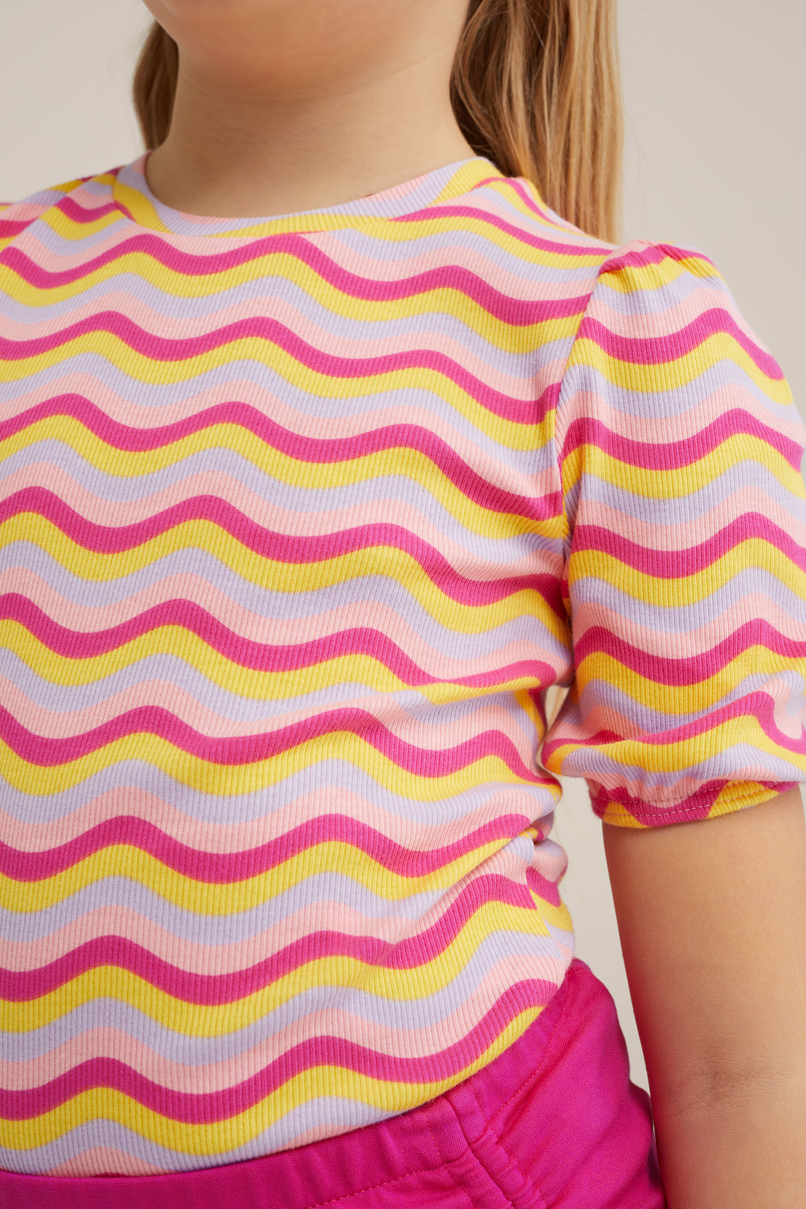 Meisjes T-shirt met dessin WE Fashion Lichtroze
