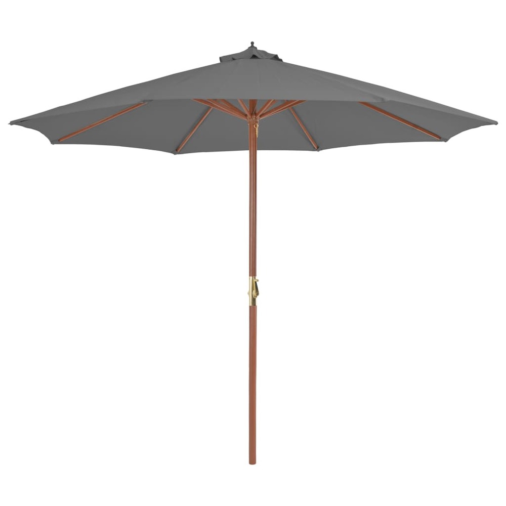 Parasol d'e x térieur avec mât en bois 300 cm anthracite