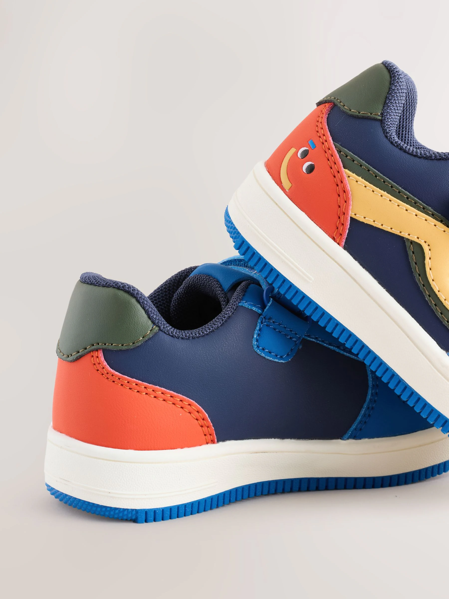 Donkerblauw - Sneakers met klittenbandsluiting en elastische veters