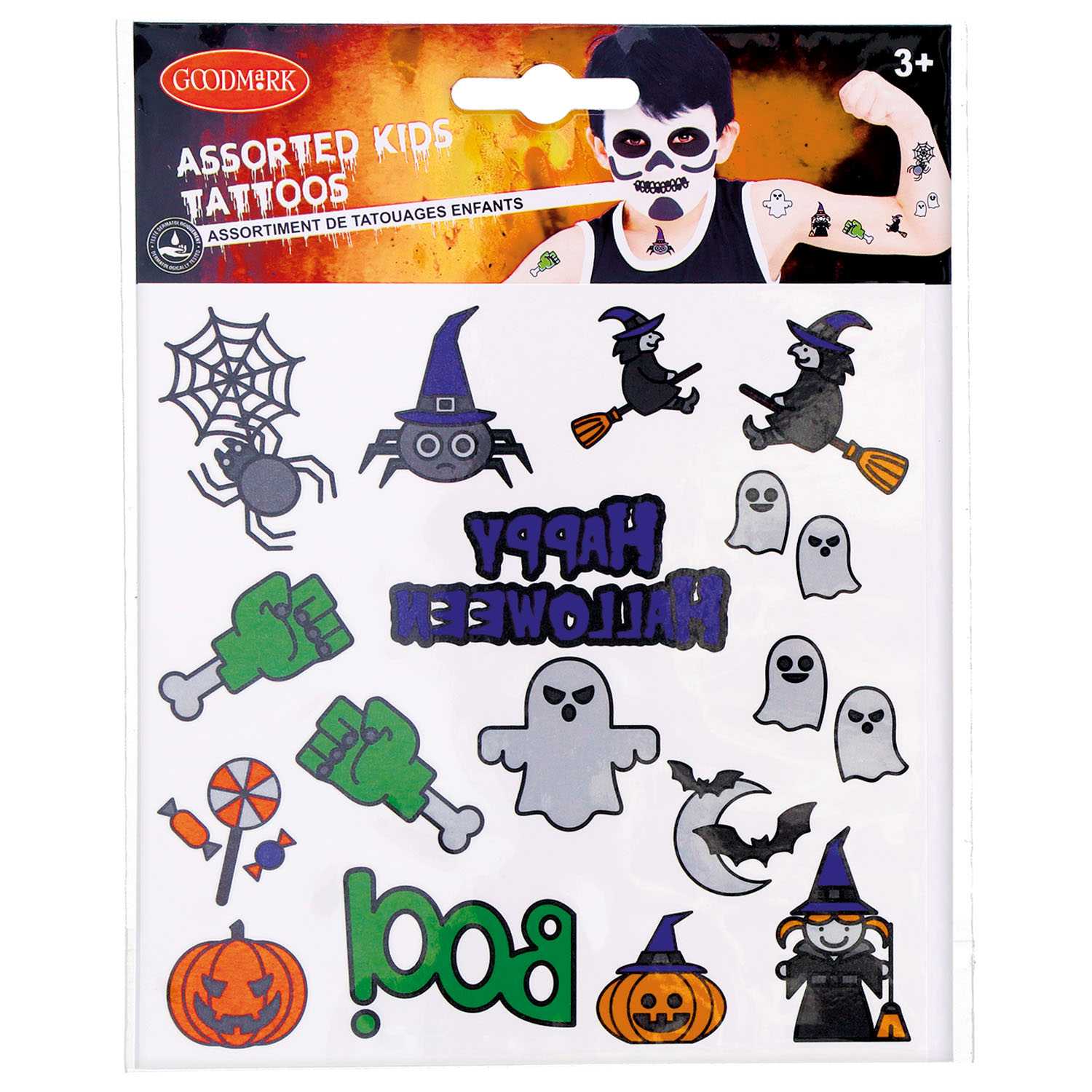 Halloween Tattoos für Kinder ab 3 Jahre 2fach