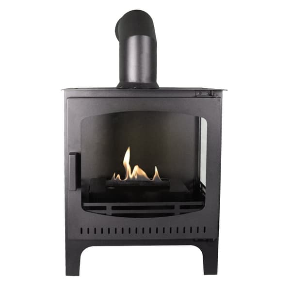 Komfyr bioetanol komfyr - Frittstående modell peis laget av metall og glass - Oppvarming 2,5 KW