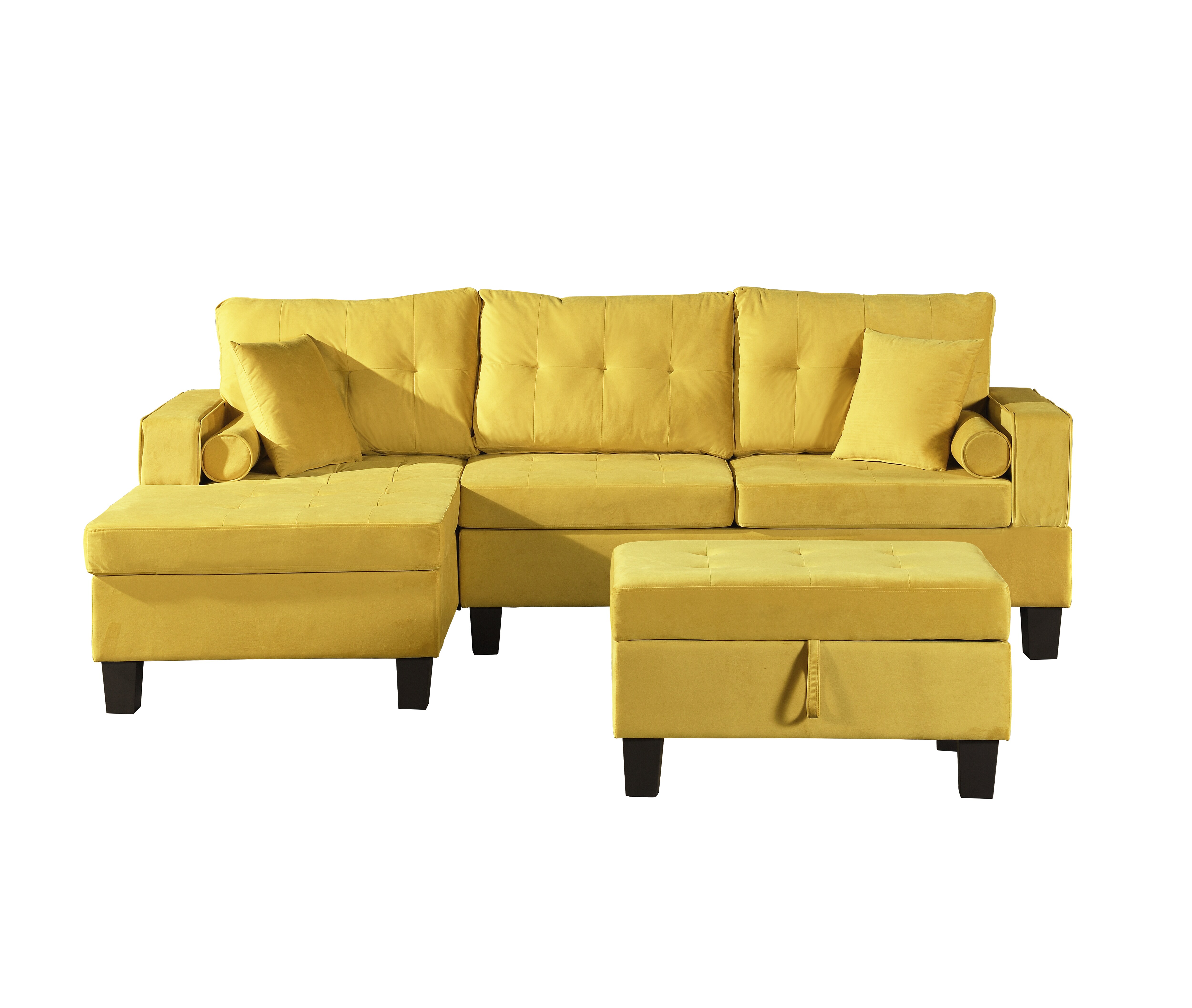 HOME DELUXE Sofa ROM mit Hocker - versch. Farben - Gelb