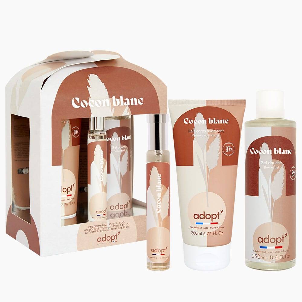 Cocon blanc - Coffret chalet eau de parfum 30ml + gel douche 250ml + lait corps 200ml